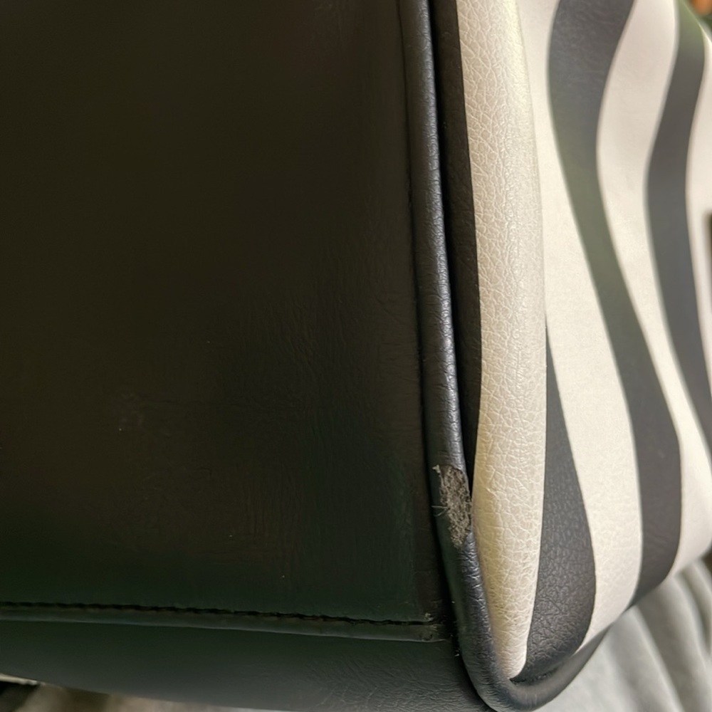 Betsey Johnson Black and White Striped Bag with Rainbow Design - Picture 11 of 13